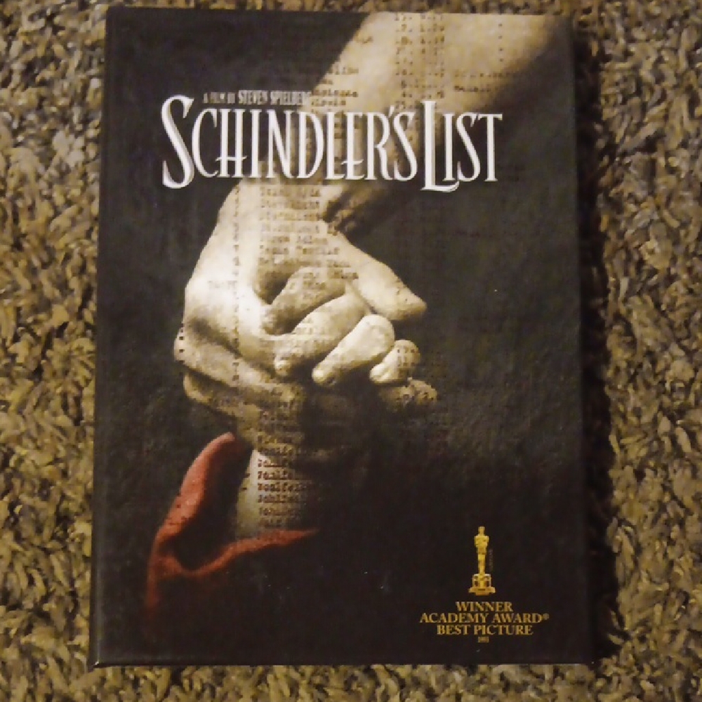Schindler's List DVD Movie Cover - Black & White with Red Accent